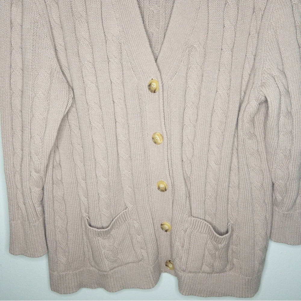The Great Longline Cable Knit Cardigan Sweater - Picture 2 of 11